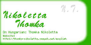 nikoletta thomka business card